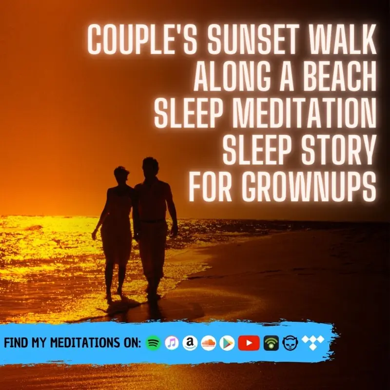 Couple's Sunset Walk Along A Beach